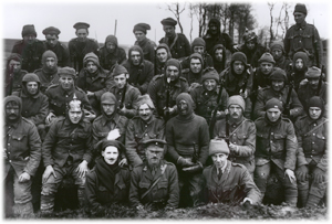 1st / 8th (Irish) Kings Liverpool Regiment. This group photograph was taken after a raid 17/18 April, 1918.