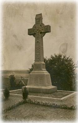 A Memorial Cross at Limburg Prisoner of War camp bearing the names of the many Irish soldiers who died there.