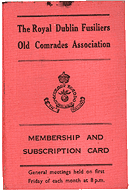 RDF Old Comrades Association subscription card.