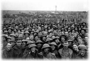 Men of the 36th (Ulster) Division, shortly before going into battle.