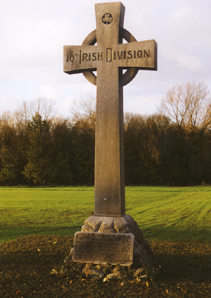 The 16th Irish Division Memorial Cross at Wyschaete. 